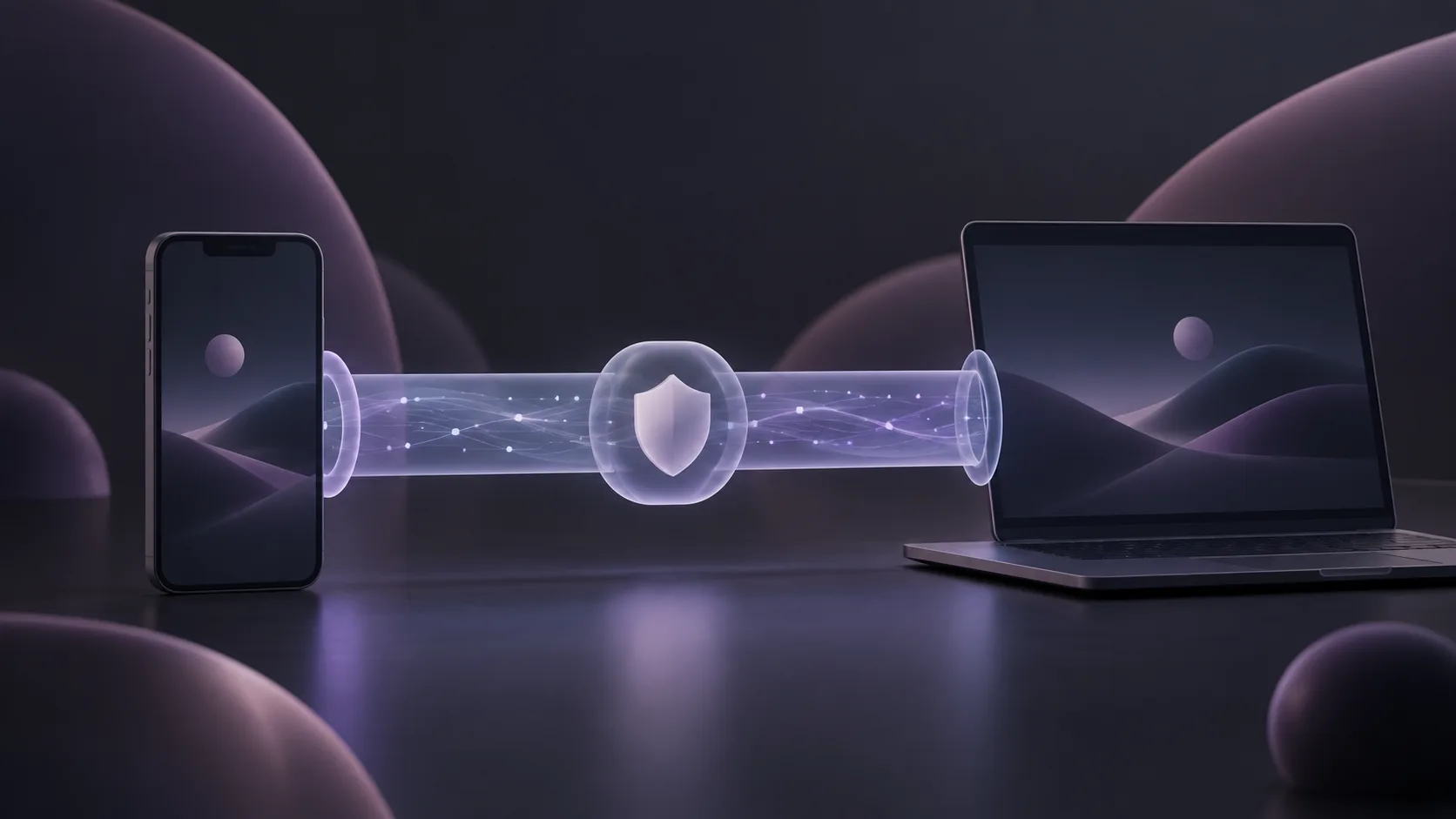 A protected VPN connection between a phone and computer